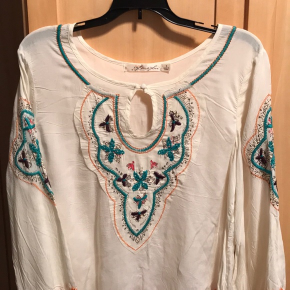 Embroidered Peasant Top - Picture 2 of 7